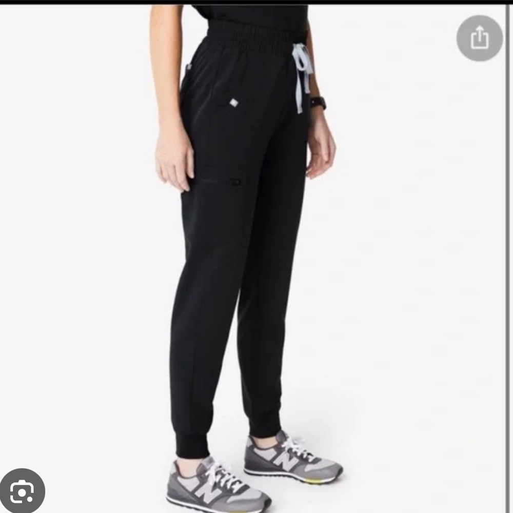 Figs Zamora High Waisted Jogger Scrub Pants - Black - XS tall